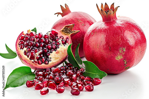 Isolated Pomegranate on White - Fresh and Vibrant Fruit Photography Created with Generative AI Tools