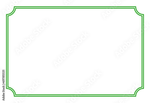 Green Border frame decoration vector label simple line corner for your photo and text and icons photo