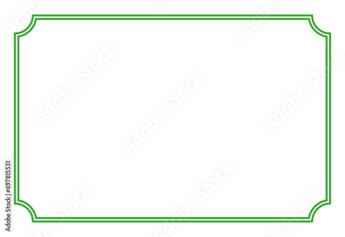 Green Border frame decoration vector label simple line corner for your photo and text and icons