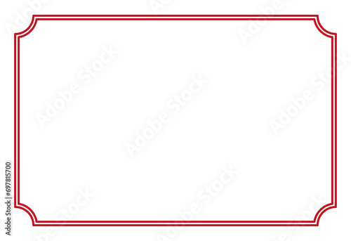 Red Border frame decoration vector label simple line corner for your photo and text and icons