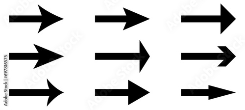 Set of black arrows icons. Vector illustration