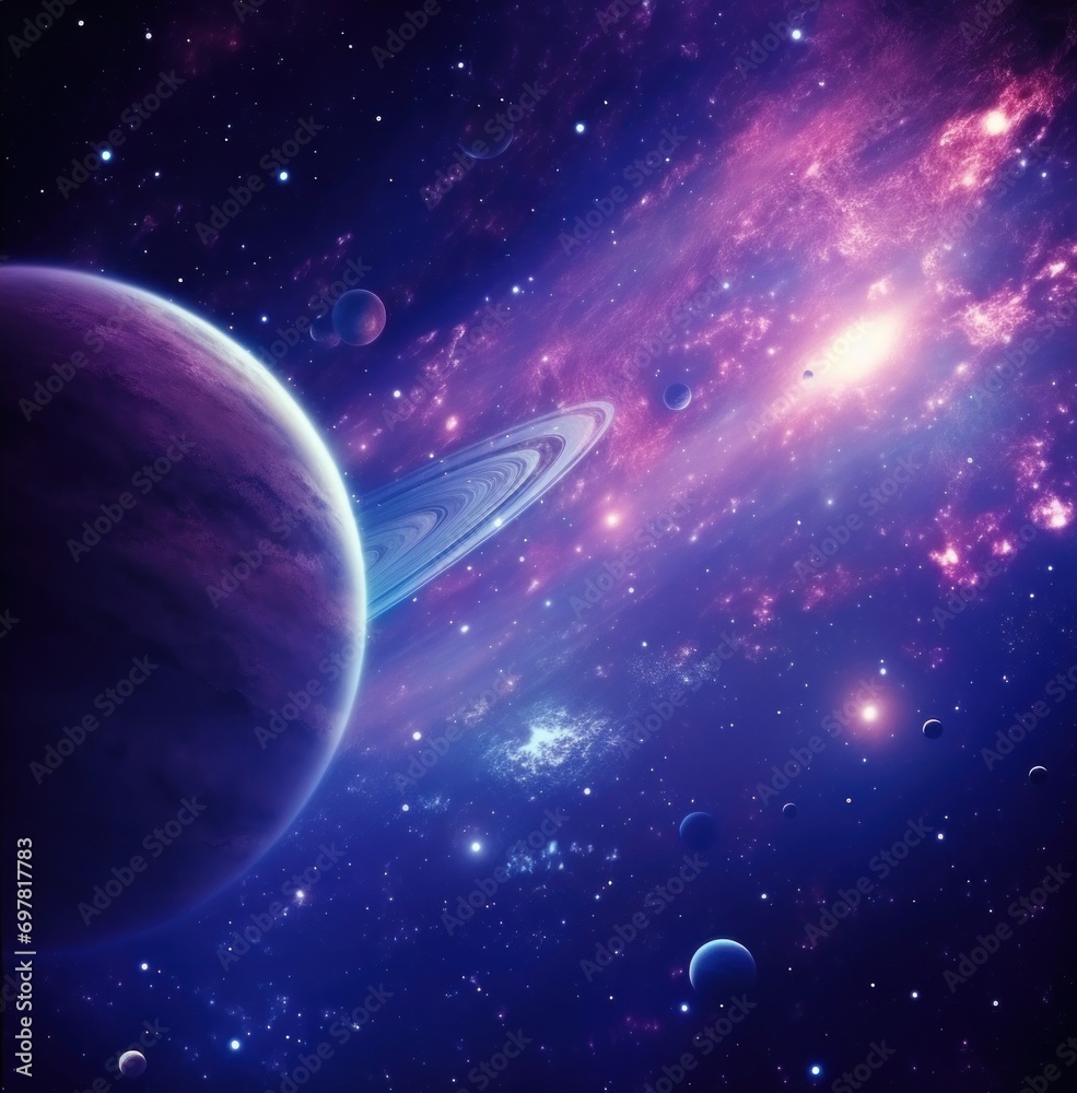 an image of stars and planets with planets overlaid