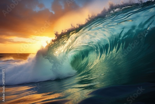 waves breaking on the beach