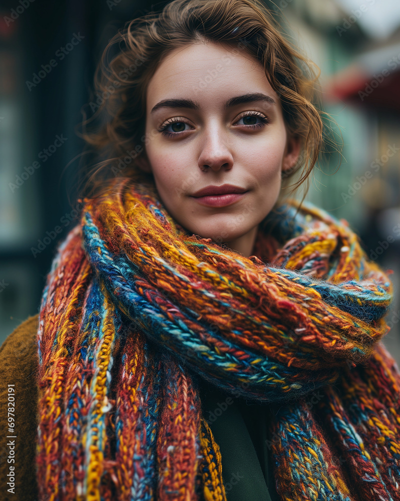 Cozy Elegance: Close-up of Woman in Knitwear
