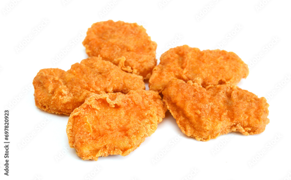 Chicken nuggets isolated on white background Chicken nuggets isolated on white background
