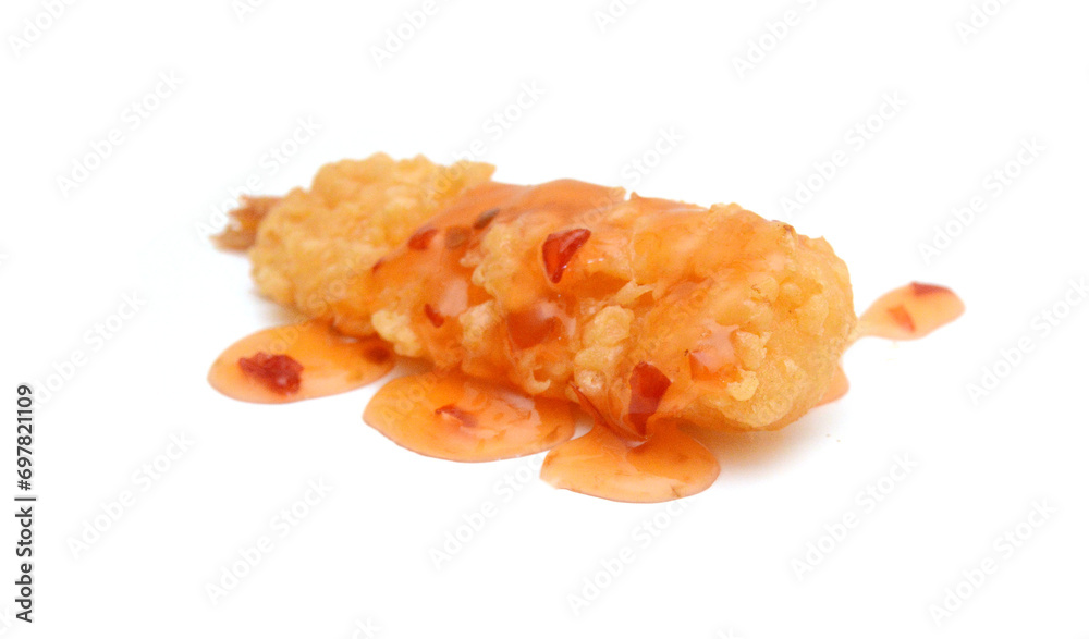 Stack butterfly shrimps on white background Stack butterfly shrimps on white background
