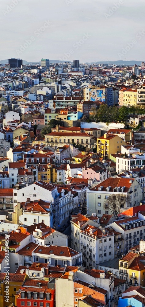 Portuguese Coastal Legacy: Aerial Tapestry of Old Town and Ocean