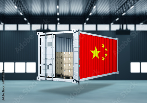 Sea container with China fl...