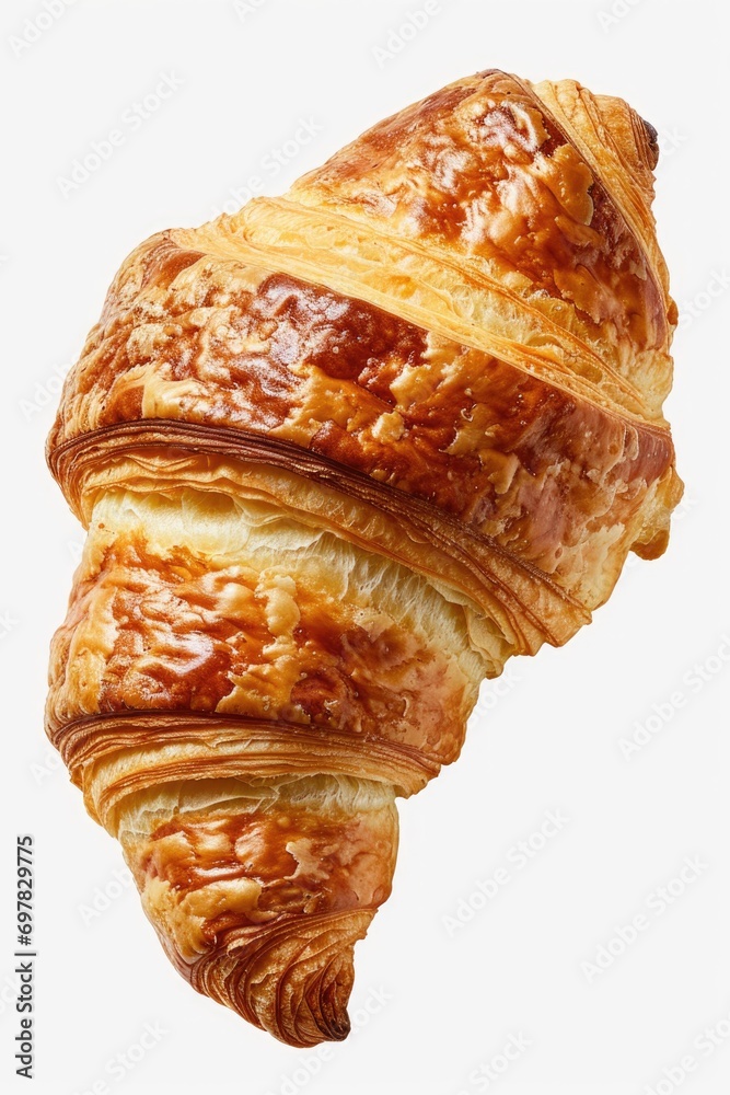 A detailed view of a pastry on a plain white background. Perfect for food-related projects or bakery promotions