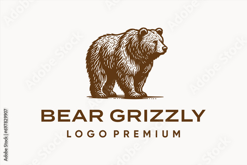 logo vector illustration bear grizzly