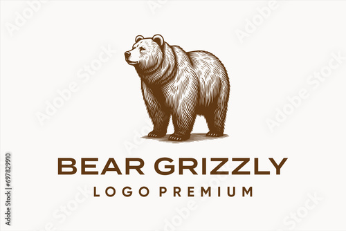 logo vector illustration bear grizzly