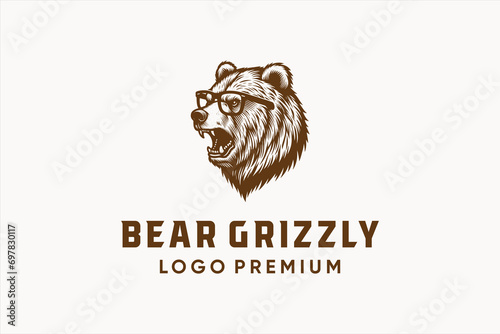 logo vector illustration bear grizzly