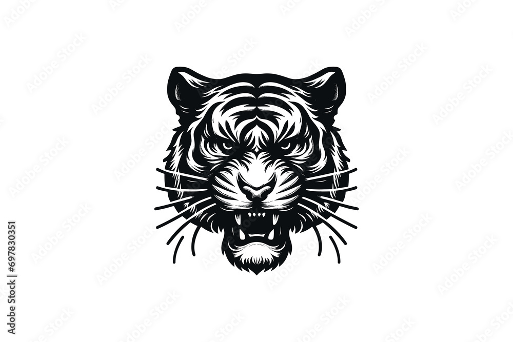 logo vector hand drawn head tiger