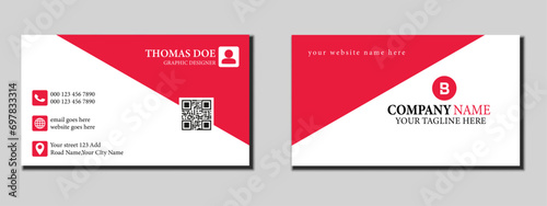 Modern corporate creative double-sided landscape business card and visiting card template.