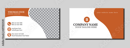 corporate Modern corporate creative double-sided landscape business card and visiting card template.