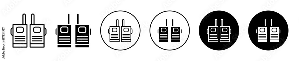 Two way radio icon. army or police military 2 way communication transceiver walkie talkie device. electronic wireless receiver or transmitter two way radio signal to call symbol. distance talk channel Two way radio icon. army or police military 2 way communication transceiver walkie talkie device. electronic wireless receiver or transmitter two way radio signal to call symbol. distance talk channel