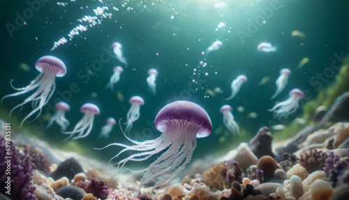 Jellyfish Ballet in Magical Underwater Scene