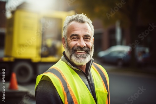 A cheerful, mature Caucasian man with a happy smile