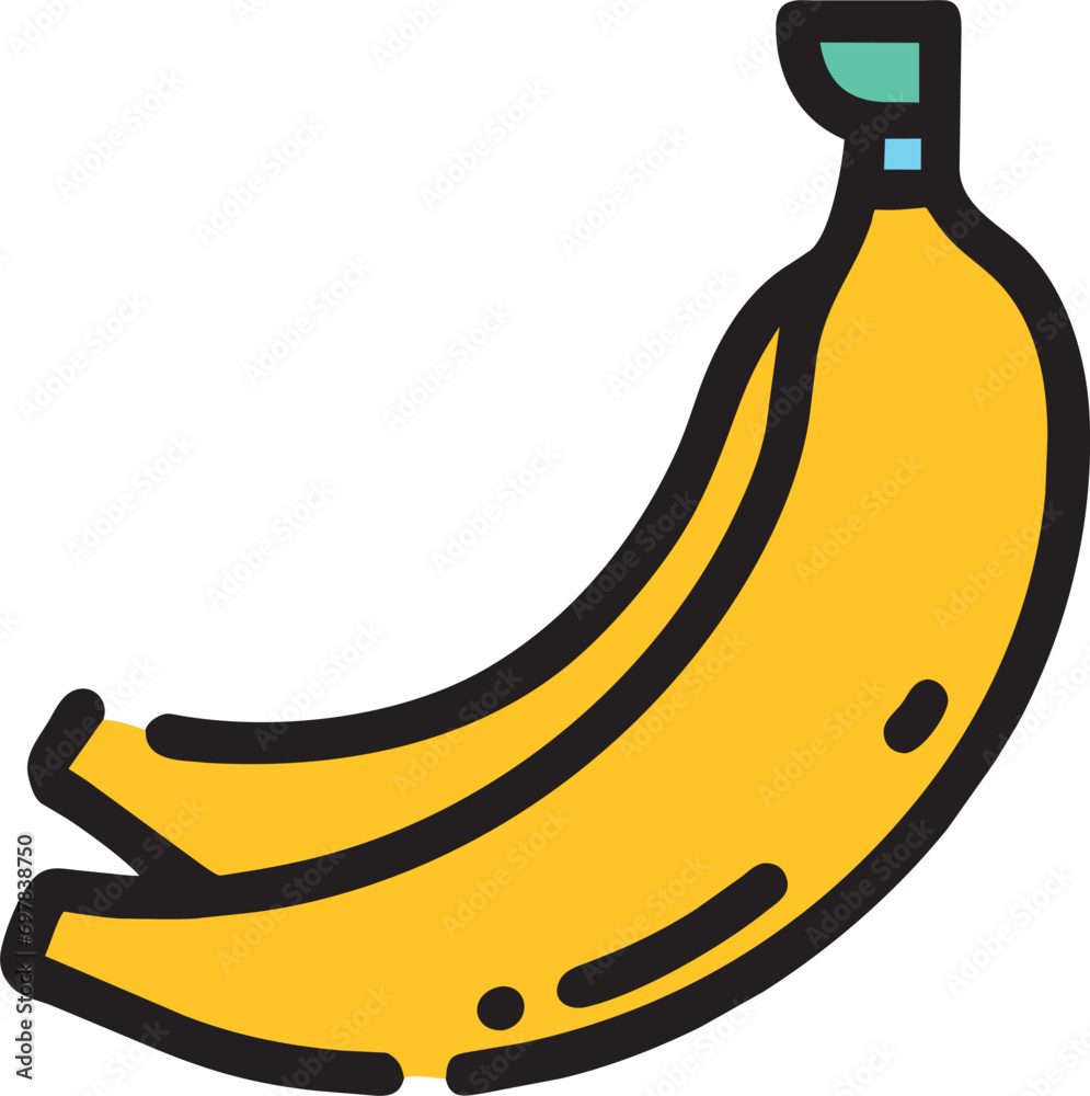 banana, icon broken line