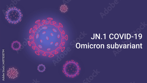 JN.1 Covid-19 Omicron subvariant virus spreading vector banner