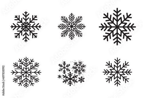 Set of Winter snowflakes vector illustration. Winter snowflakes Icon and Sign.