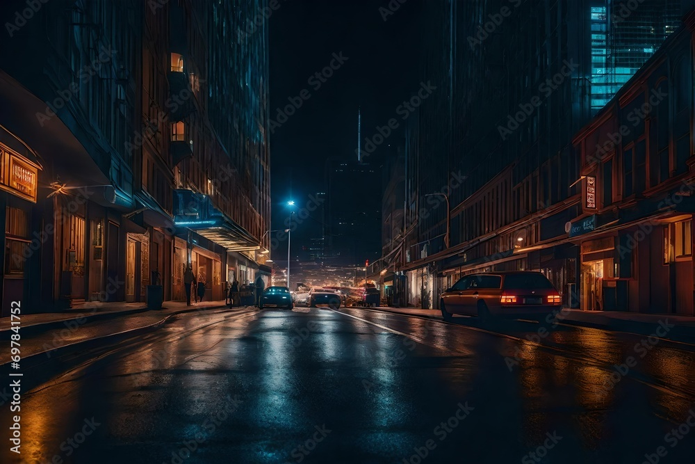 city streets at night, surrealistic, trippy, 8k detail