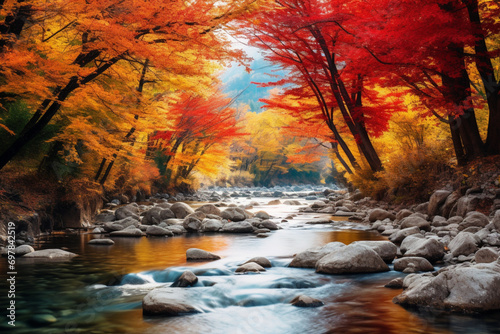 river in autumn forest © Nature creative