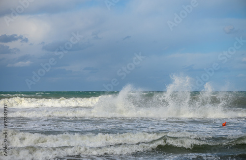 waves on the Mediterranean Sea of ​​Cyprus during a storm 14
