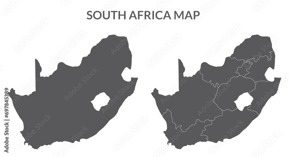 Obraz premium South Africa map set in grey color