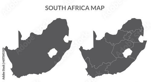 South Africa map set in grey color