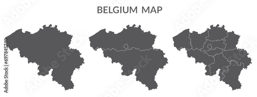 Belgium set in grey color