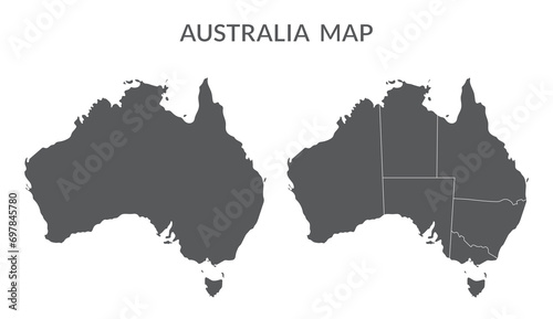 Australia map set in gray color photo