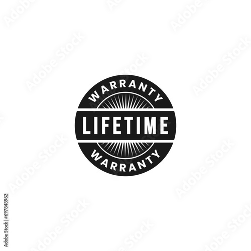 Lifetime warranty label or Lifetime warranty stamp vector isolated in flat style. Best Lifetime warranty label isolated for design element, product packaging design, banner, and more about lifetime wa
