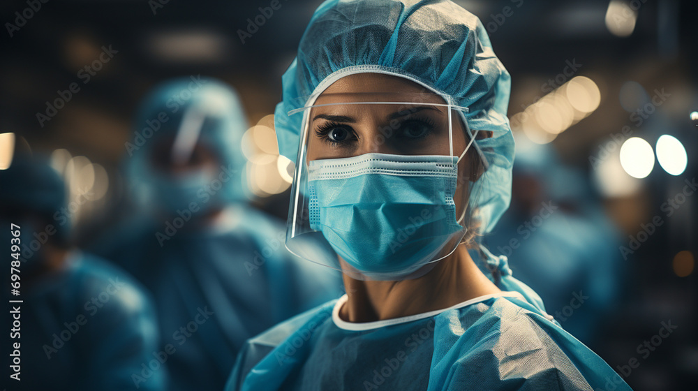 Doctor before surgery, Surgical Gown Doctor before surgery, Surgical Gown