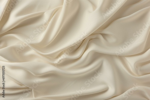 Wrinkled cream cloth backdrop with a tactile surface texture. Generative AI