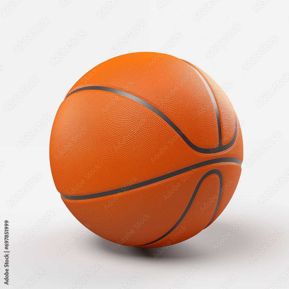Bola de basquetebol isolada no fundo cinza 