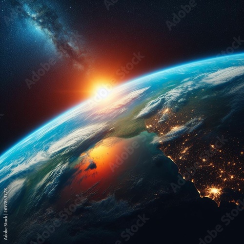 Planet Earth in space