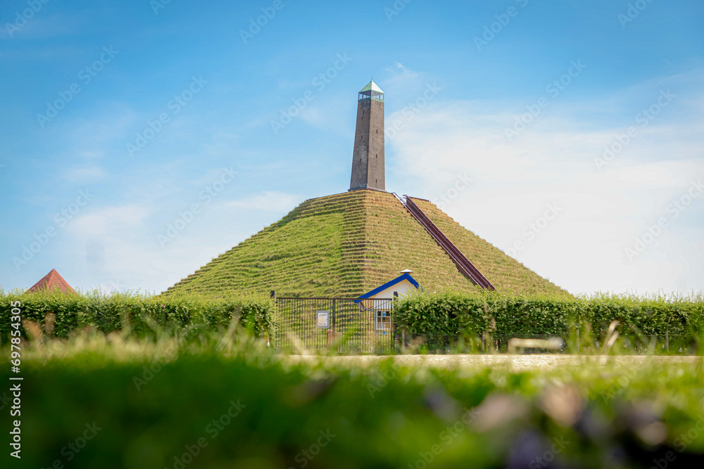 Monument Pyramid of Austerlitz (De Pyramide van Austerlitz) under blue