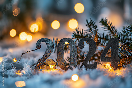 New Year themed banner with the words "Happy New Year" Greeting Card © salihandic