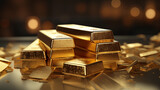 Close-Up of Gold Bars Arrangement with Richness and Details