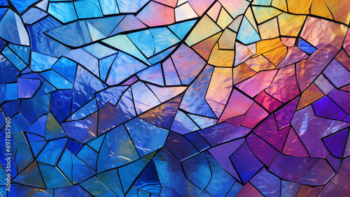 Color and Metallic Shine in Abstract Stained Glass Art Background