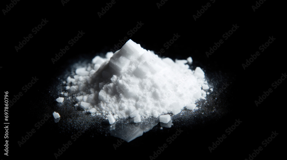 Crystalline powder looking like synthetic psychedelic drug mescaline Crystalline powder looking like synthetic psychedelic drug mescaline