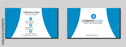 Creative modern corporate double-sided landscape business card and visiting card template.