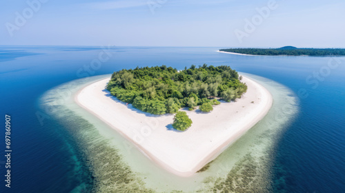 Heart-shaped tropical island, symbol of love © Kondor83
