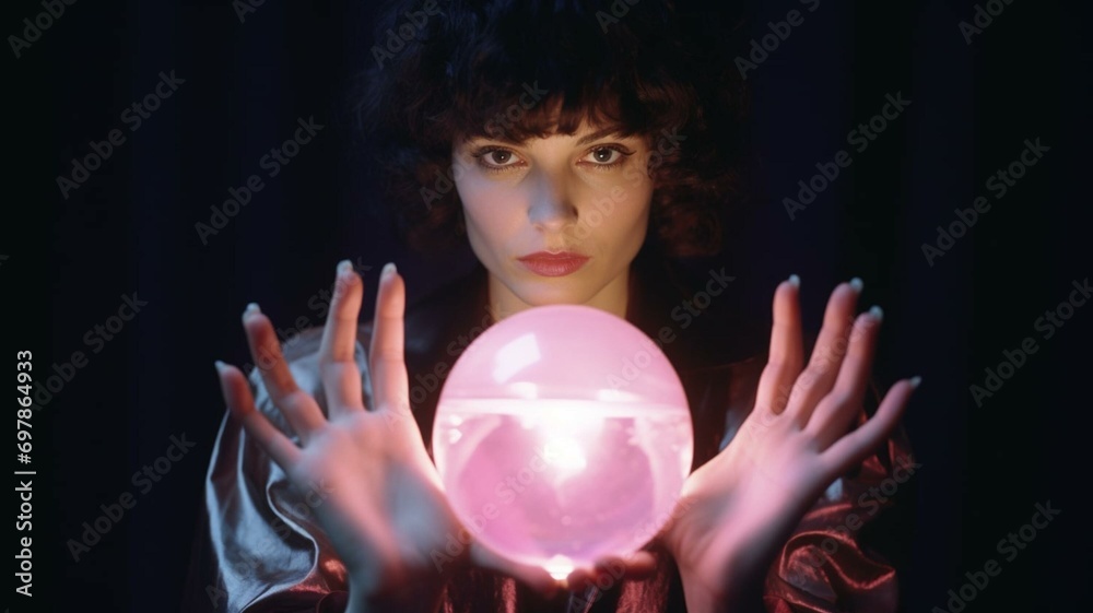 Naklejka premium person with magic ball