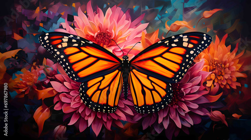 Monarch Butterfly's Floral Fantasy