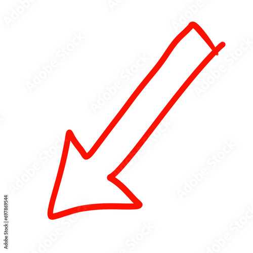hand write pen arrow icon red design transparent background element