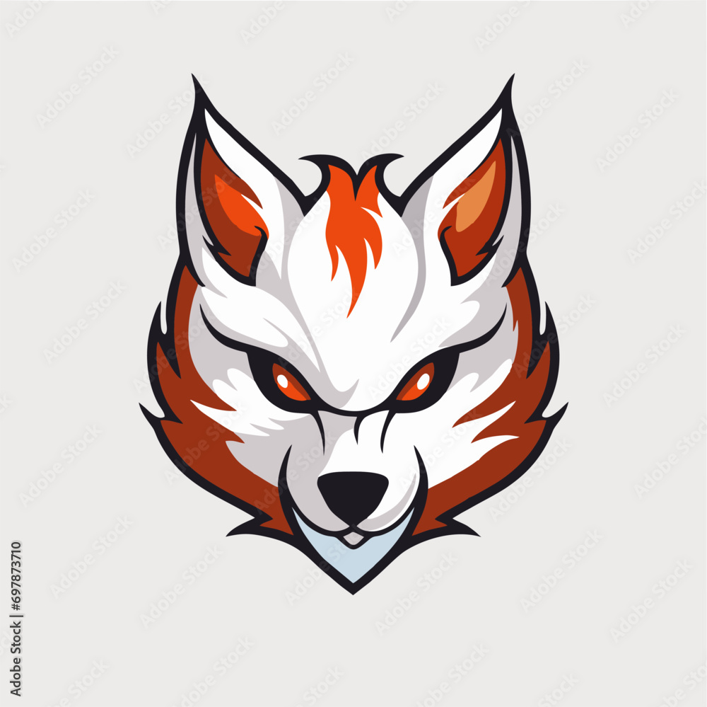 fox-dog fire mascot esport logo design fox-dog fire mascot esport logo design