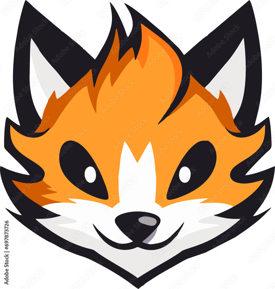Cute fox face illustration fox face kawaii chibi vector drawing style ...