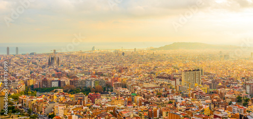 beautiful views of Barcelona for background photo